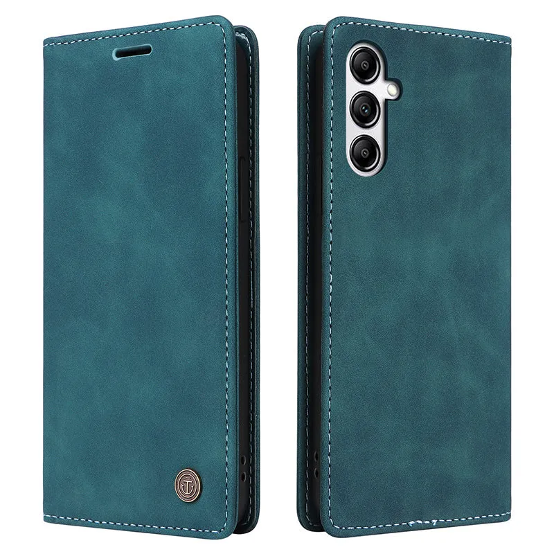 006 Series For Samsung Galaxy A14 5G / 4G Case Leather Wallet Sucker Closing Phone Cover