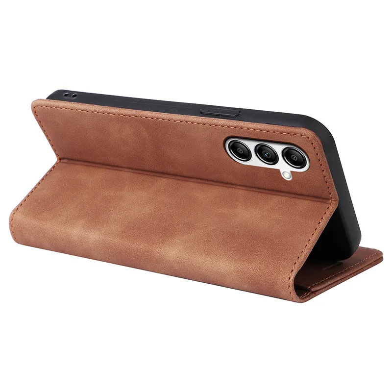 006 Series For Samsung Galaxy A14 5G / 4G Case Leather Wallet Sucker Closing Phone Cover