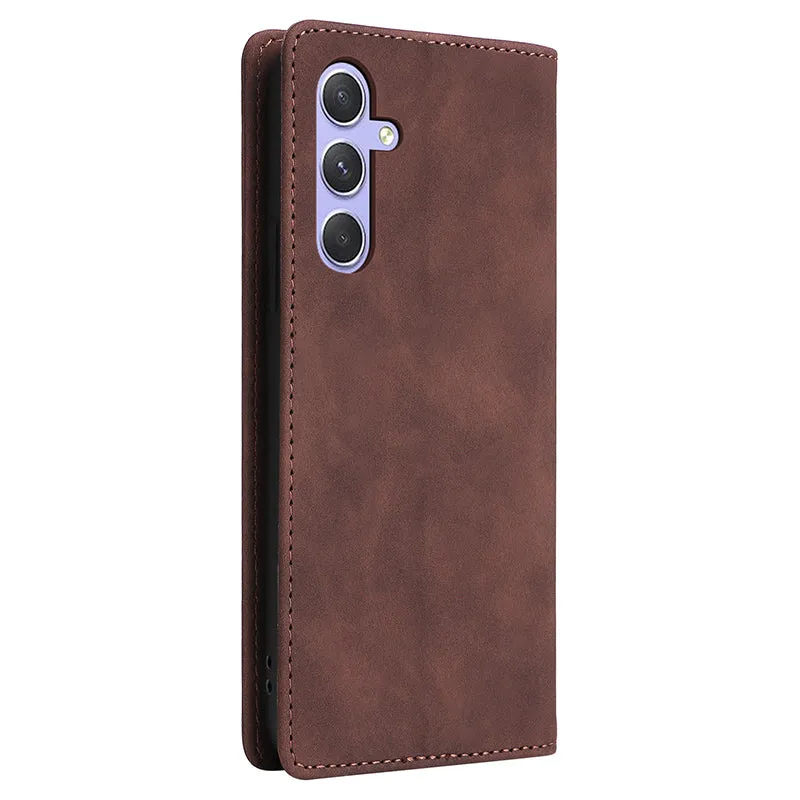 006 Series For Samsung Galaxy A14 5G / 4G Case Leather Wallet Sucker Closing Phone Cover