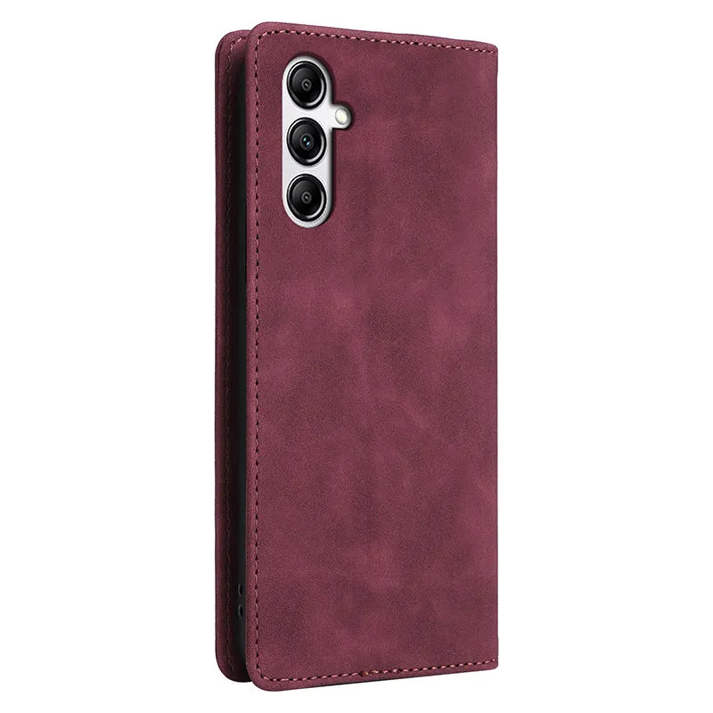 006 Series For Samsung Galaxy A14 5G / 4G Case Leather Wallet Sucker Closing Phone Cover