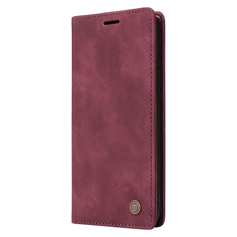 006 Series For Samsung Galaxy A14 5G / 4G Case Leather Wallet Sucker Closing Phone Cover