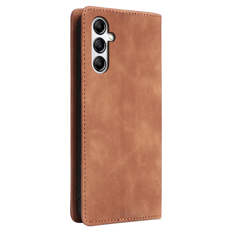 006 Series For Samsung Galaxy A14 5G / 4G Case Leather Wallet Sucker Closing Phone Cover