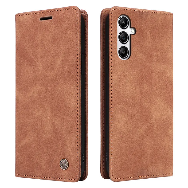 006 Series For Samsung Galaxy A14 5G / 4G Case Leather Wallet Sucker Closing Phone Cover