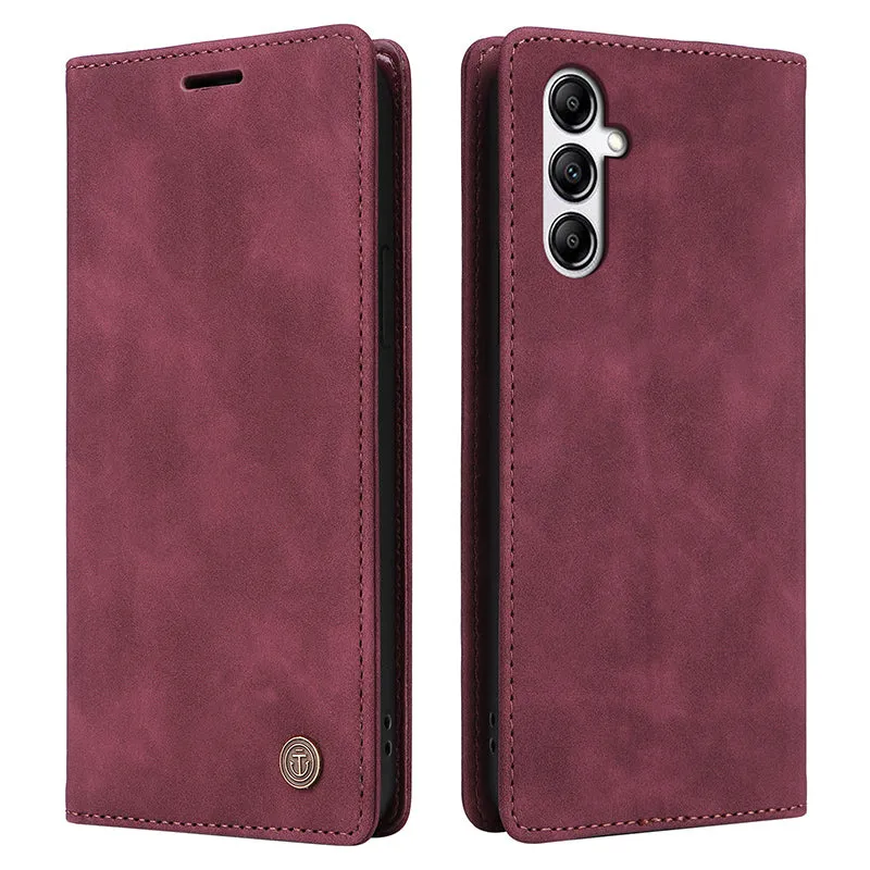 006 Series For Samsung Galaxy A14 5G / 4G Case Leather Wallet Sucker Closing Phone Cover