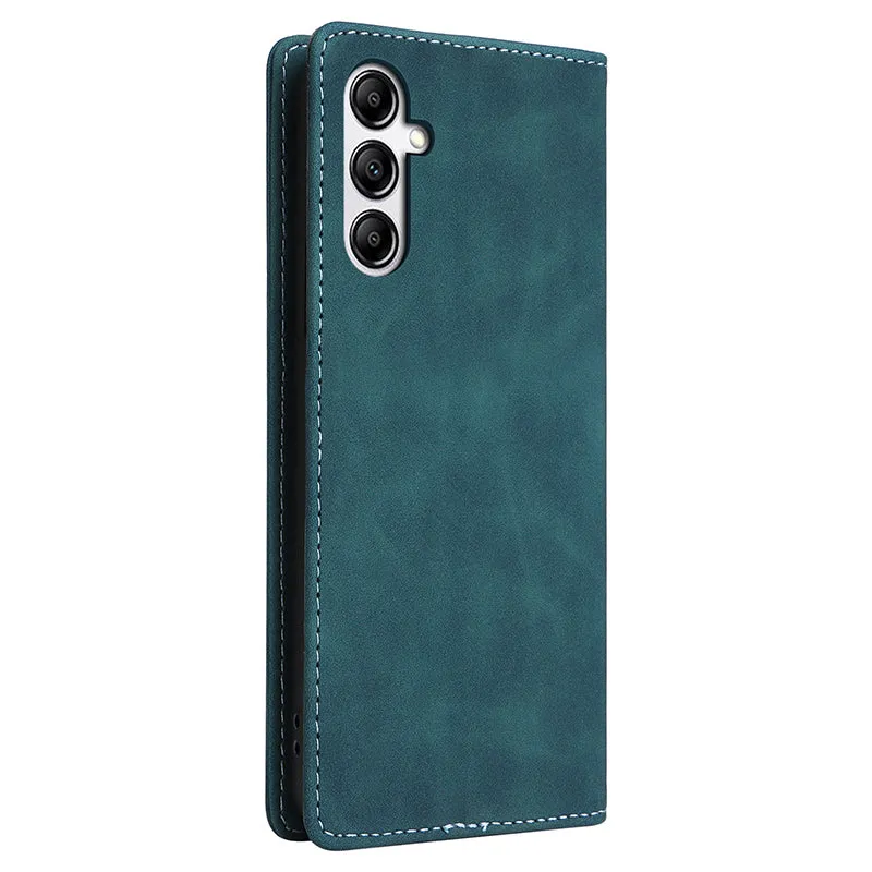 006 Series For Samsung Galaxy A14 5G / 4G Case Leather Wallet Sucker Closing Phone Cover