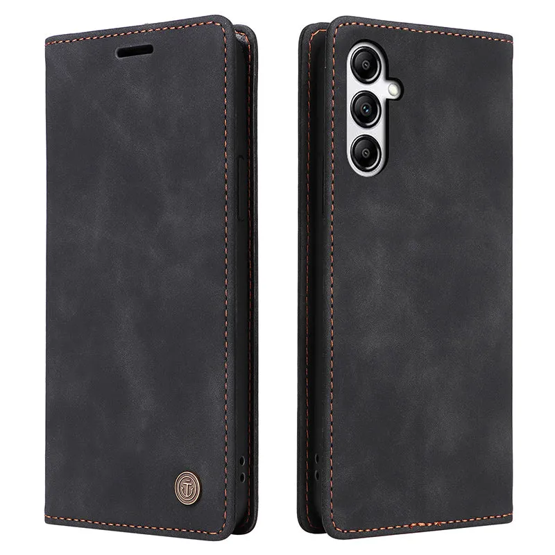 006 Series For Samsung Galaxy A14 5G / 4G Case Leather Wallet Sucker Closing Phone Cover