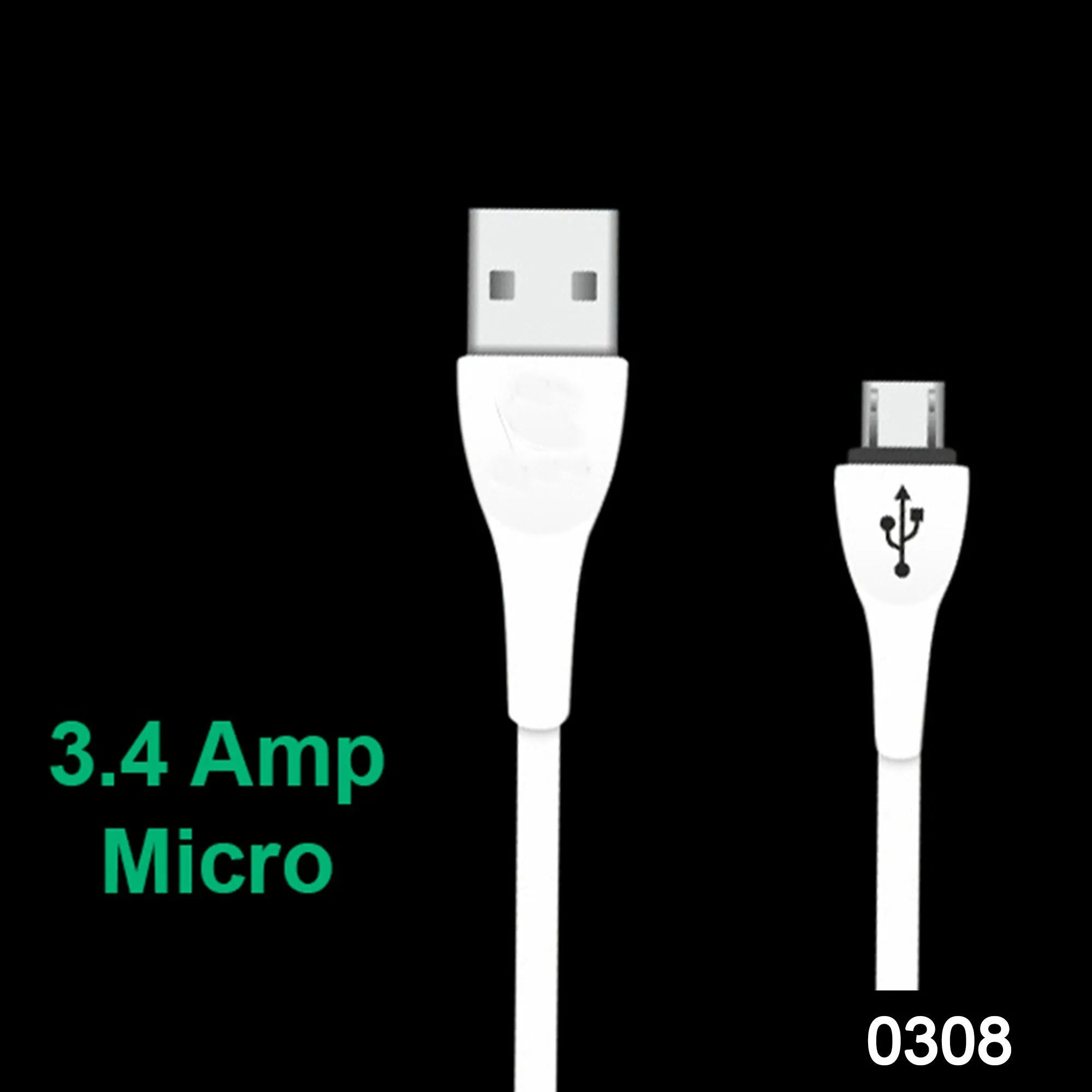 0308 Premium Super Fast Charging 3.4 Amp Micro USB Data and Charging Cable