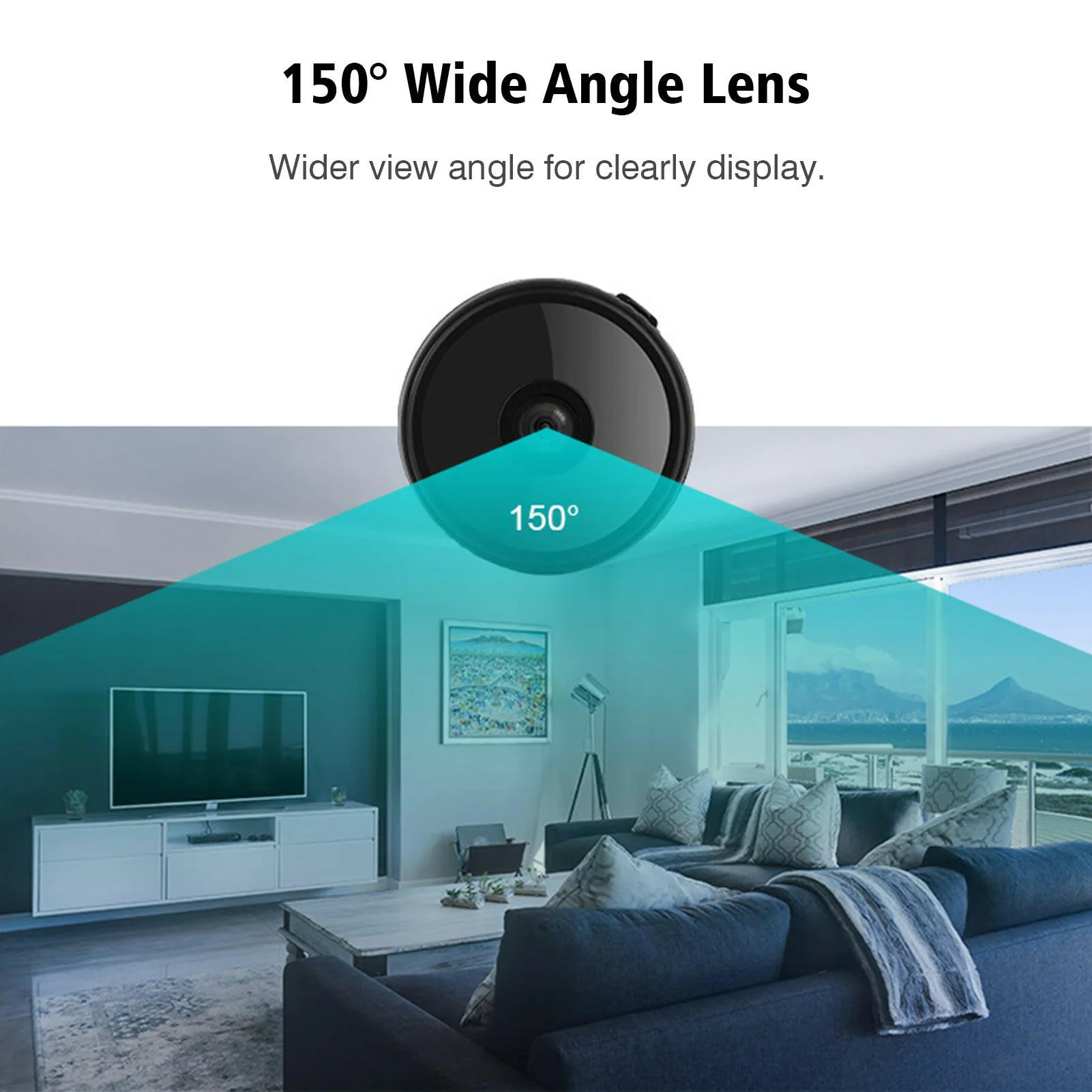 1080P WiFi Mini Camera Video Cam Camcorder 150° Wide Angle IR Night Vision Motion Detection 128GB Extended Memory 240mAh Battery for Baby Animal Monitoring Home Security