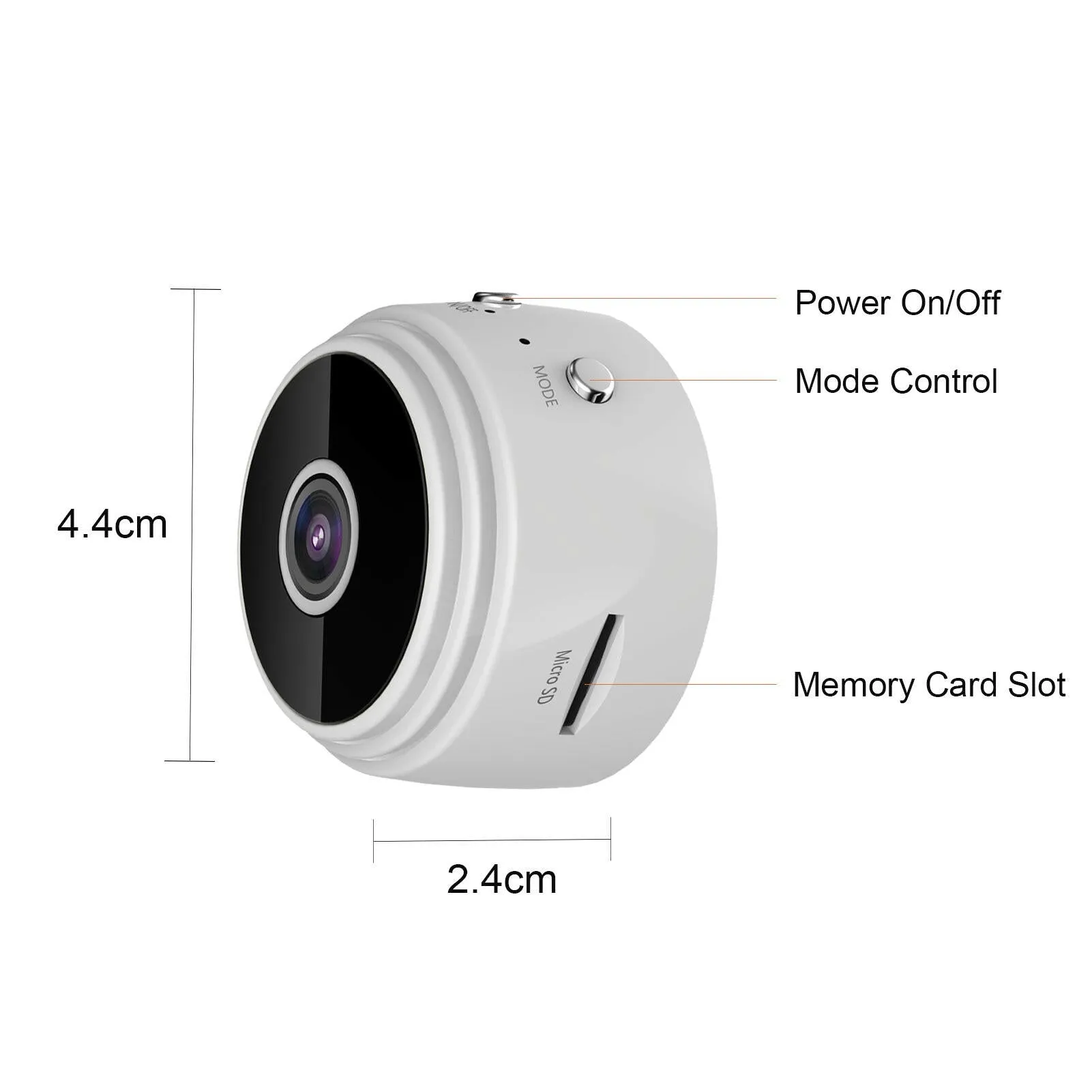 1080P WiFi Mini Camera Video Cam Camcorder 150° Wide Angle IR Night Vision Motion Detection 128GB Extended Memory 240mAh Battery for Baby Animal Monitoring Home Security