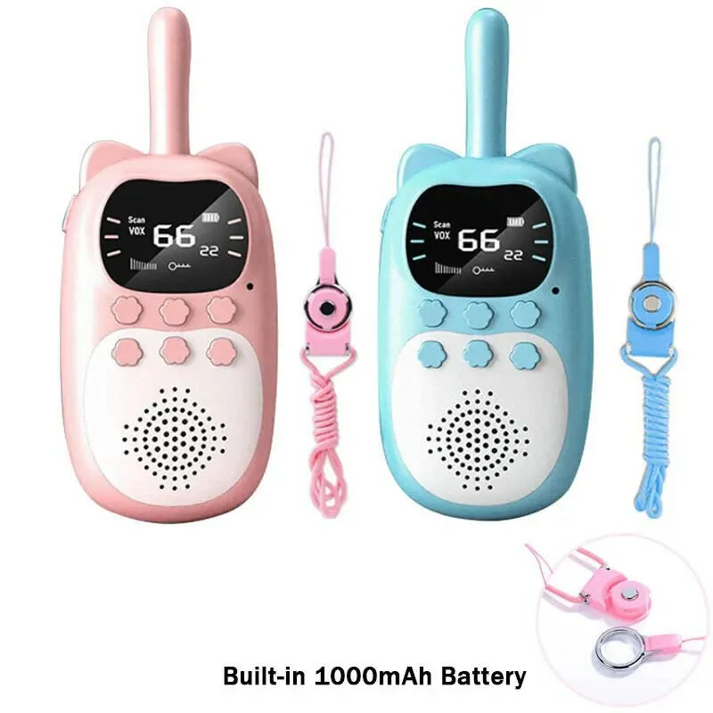 2PCS Kids Walkie Talkie  Electronic Toys Children Spy Gadgets Baby Radio Phone 3km Range Christmas Birthday Gift For Boys Girls