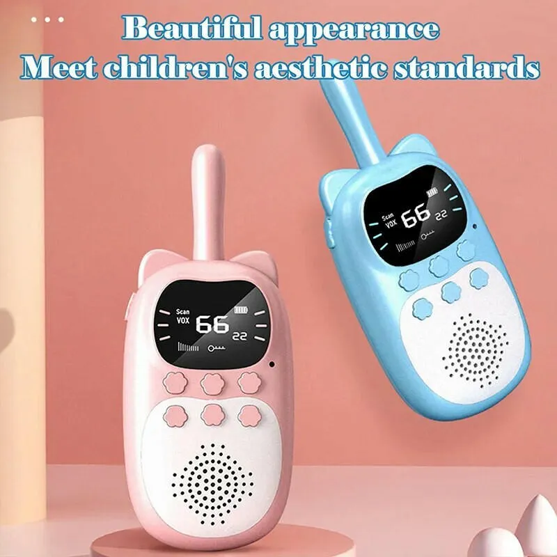 2PCS Kids Walkie Talkie  Electronic Toys Children Spy Gadgets Baby Radio Phone 3km Range Christmas Birthday Gift For Boys Girls