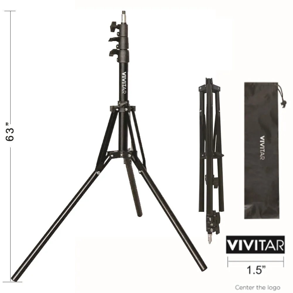 2x Vivitar Super Bright Bi-Color Flexible Led Light Panel 1600Lm Adjustable Brightness with 63" Light Stands