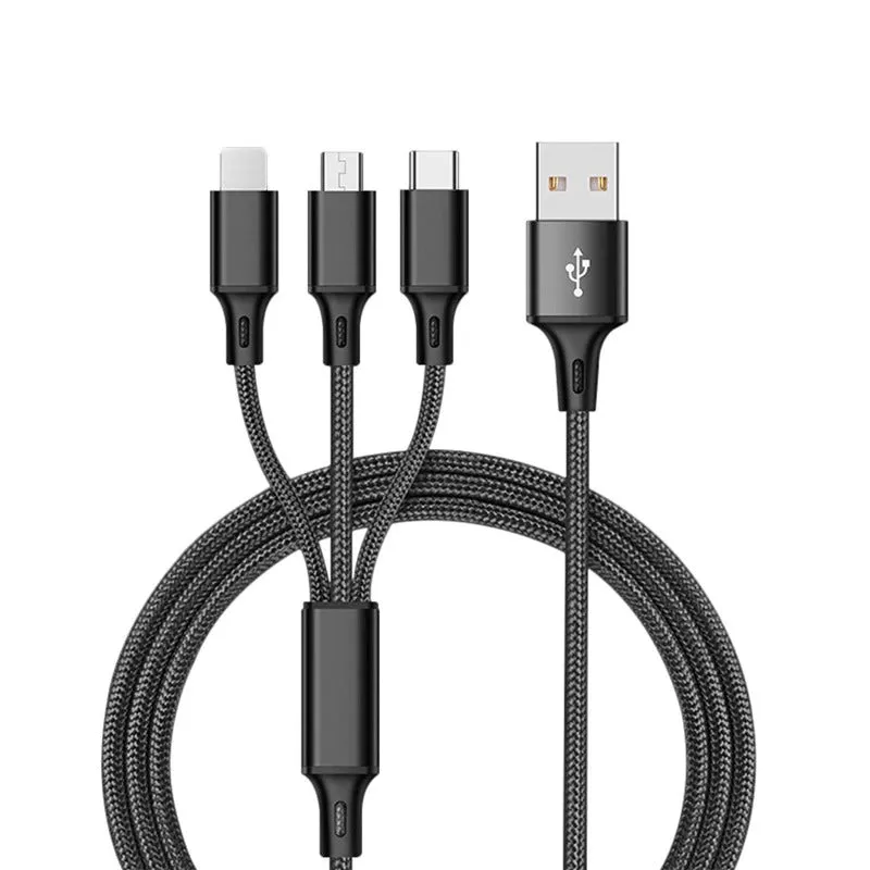 3 In 1 USB Cable For IPhone XS Max XR X 8 7 Charging Charger Micro USB Cable For Android USB TypeC Mobile Phone Cables