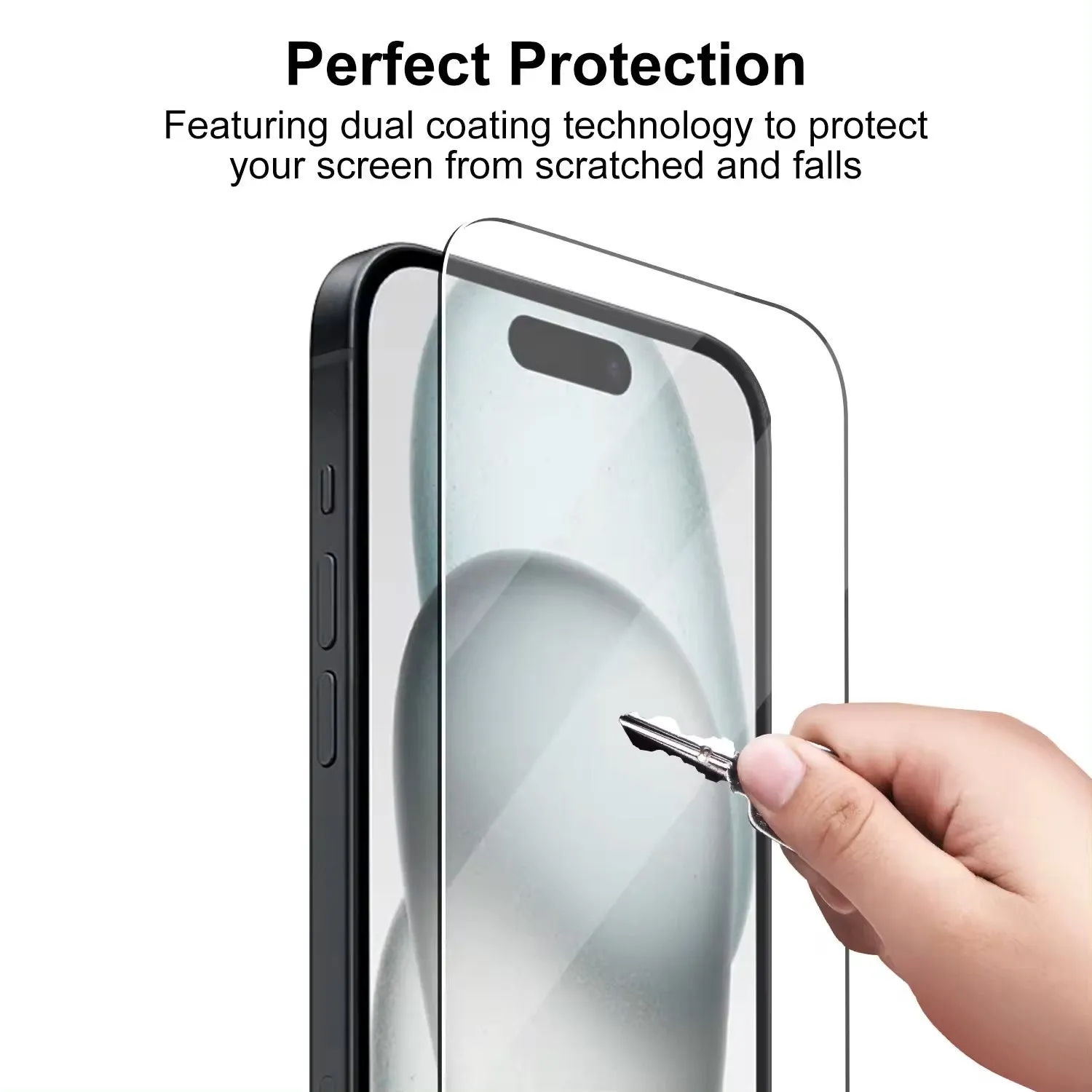 3-Pack iPhone 15 Screen Protector Tempered Glass Case Friendly Anti Scratch Bubble Free