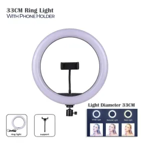 33cm Led Studio Camera Ring Light Photography With Mobile Holder