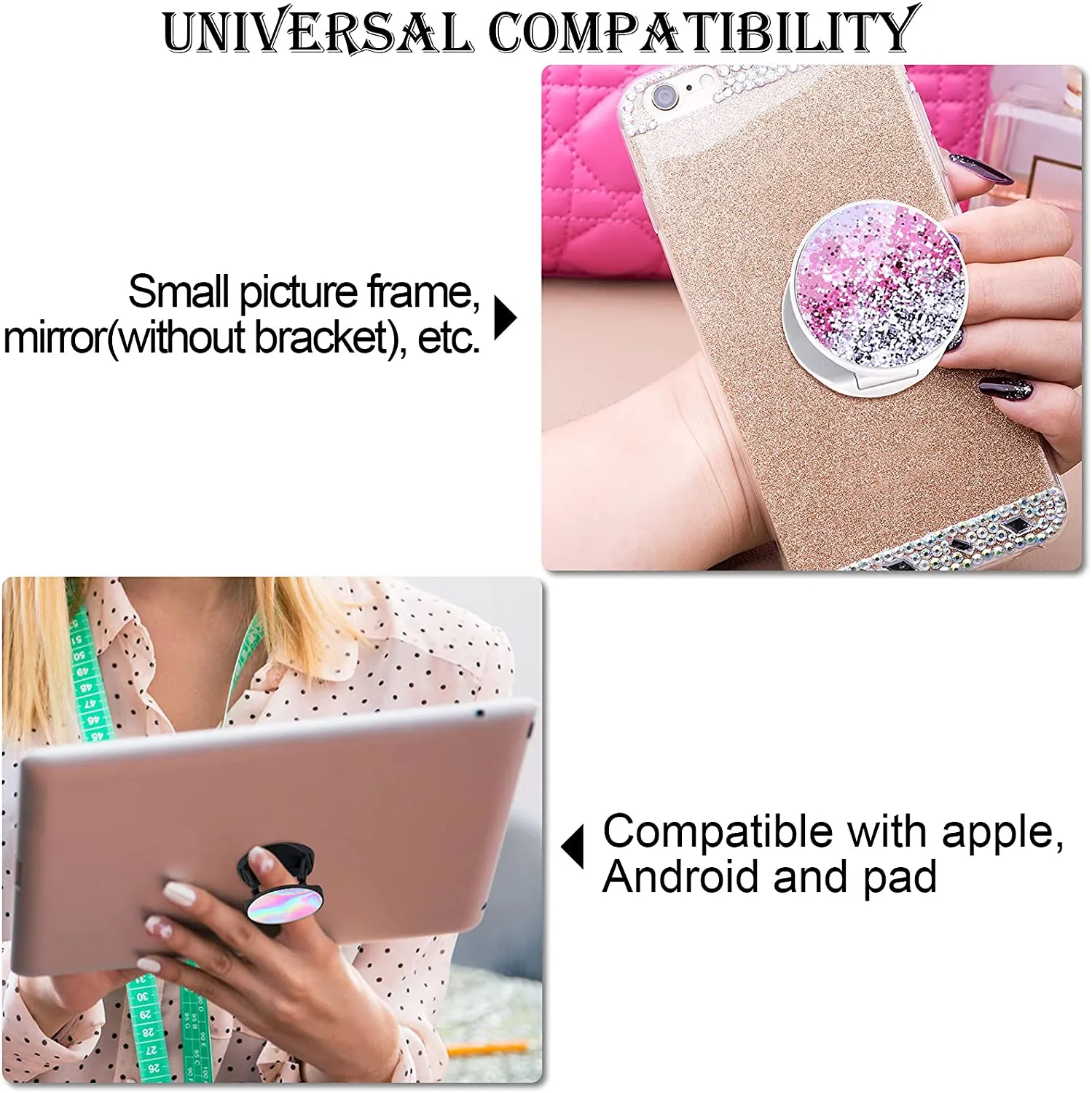 4 Pieces Swappable Phone Grip Holder | Phone Grip Holder with 40 Patterns