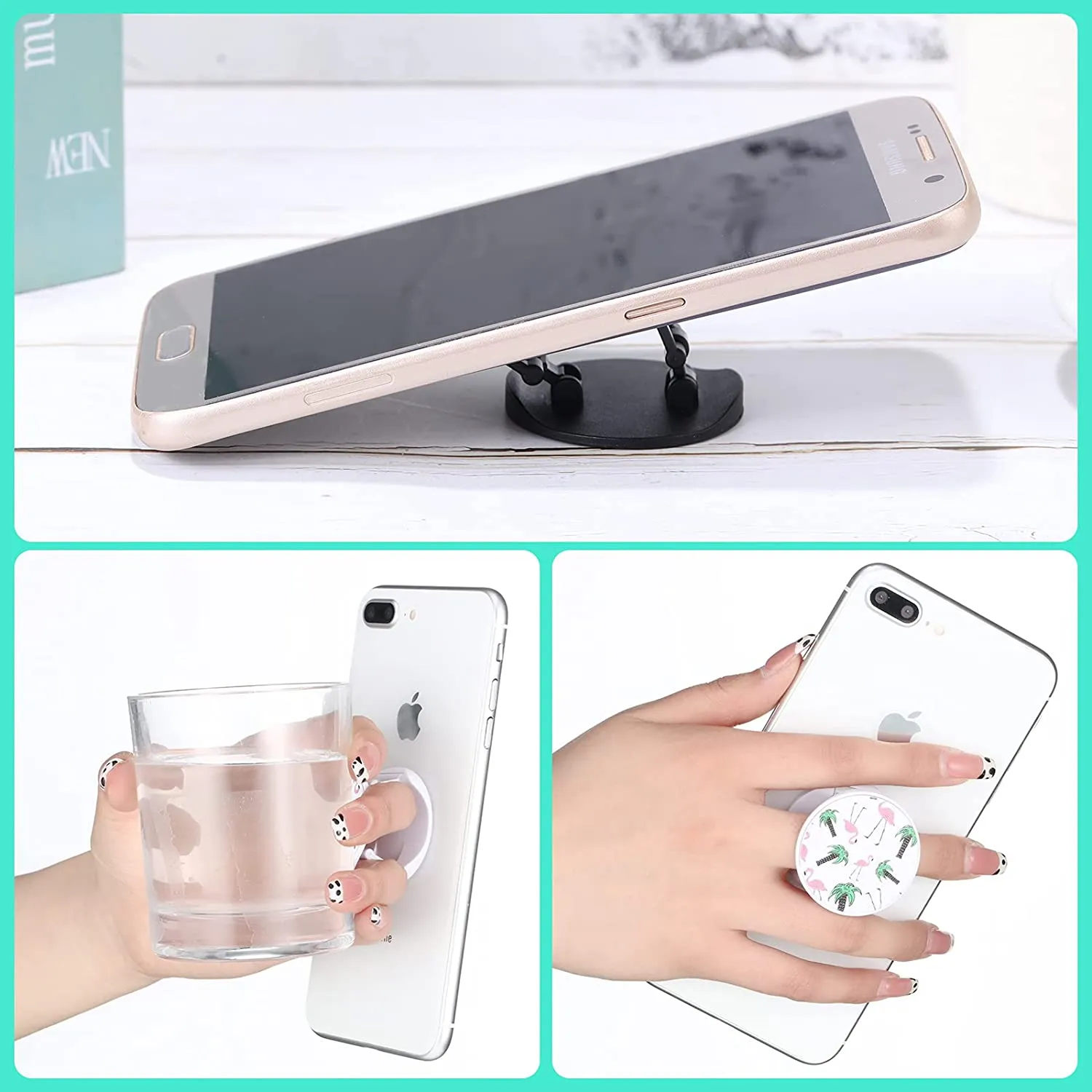 4 Pieces Swappable Phone Grip Holder | Phone Grip Holder with 40 Patterns