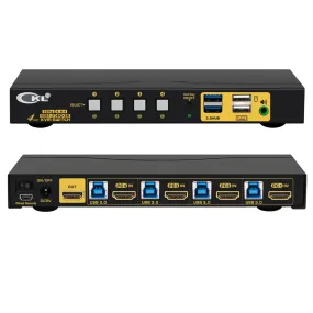 4x1 USB 3.0 KVM Switch Single Monitor HDMI 2.0 4K 60Hz CKL-64HUA-3