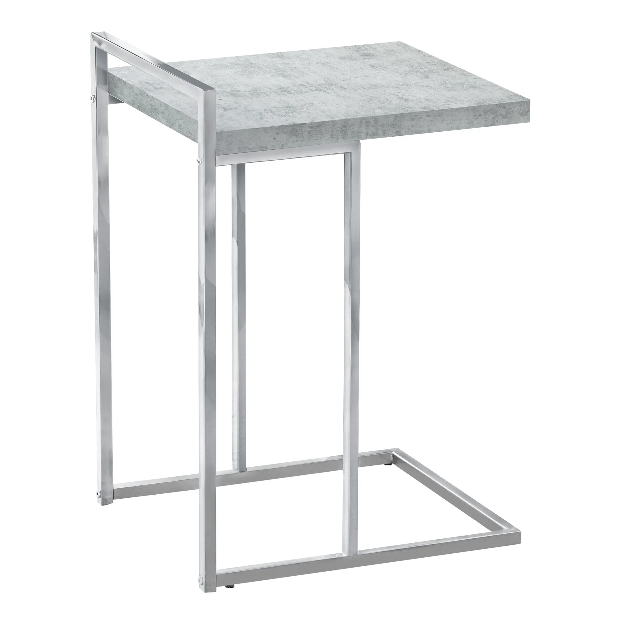 Accent Table - 25"H / Grey Cement / Chrome Metal