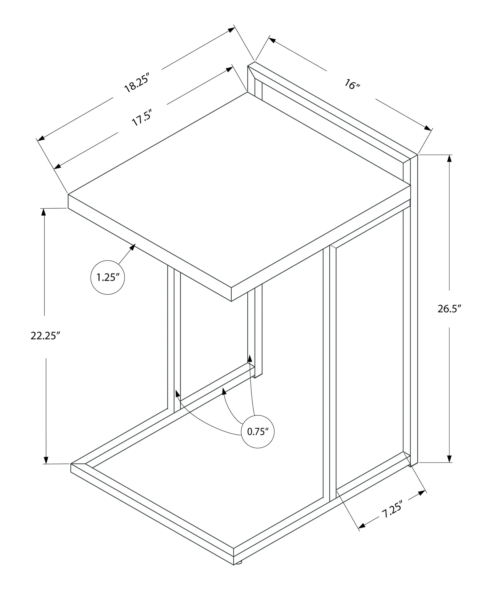 Accent Table - 25"H / Grey Reclaimed Wood / Black Metal