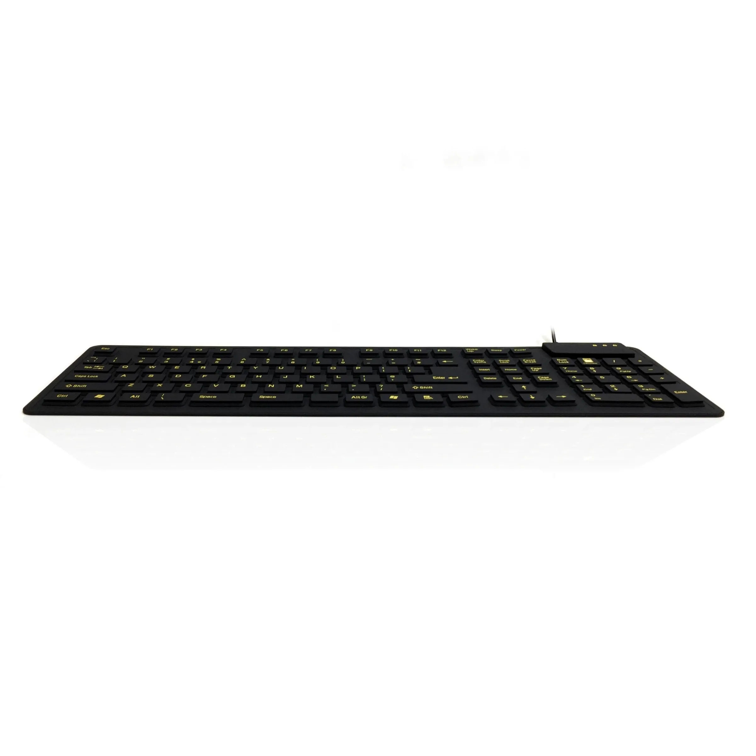 Accuratus WP127-V2-VIS IP54 Rated Flexible Keyboard with High Visibility Key Legends