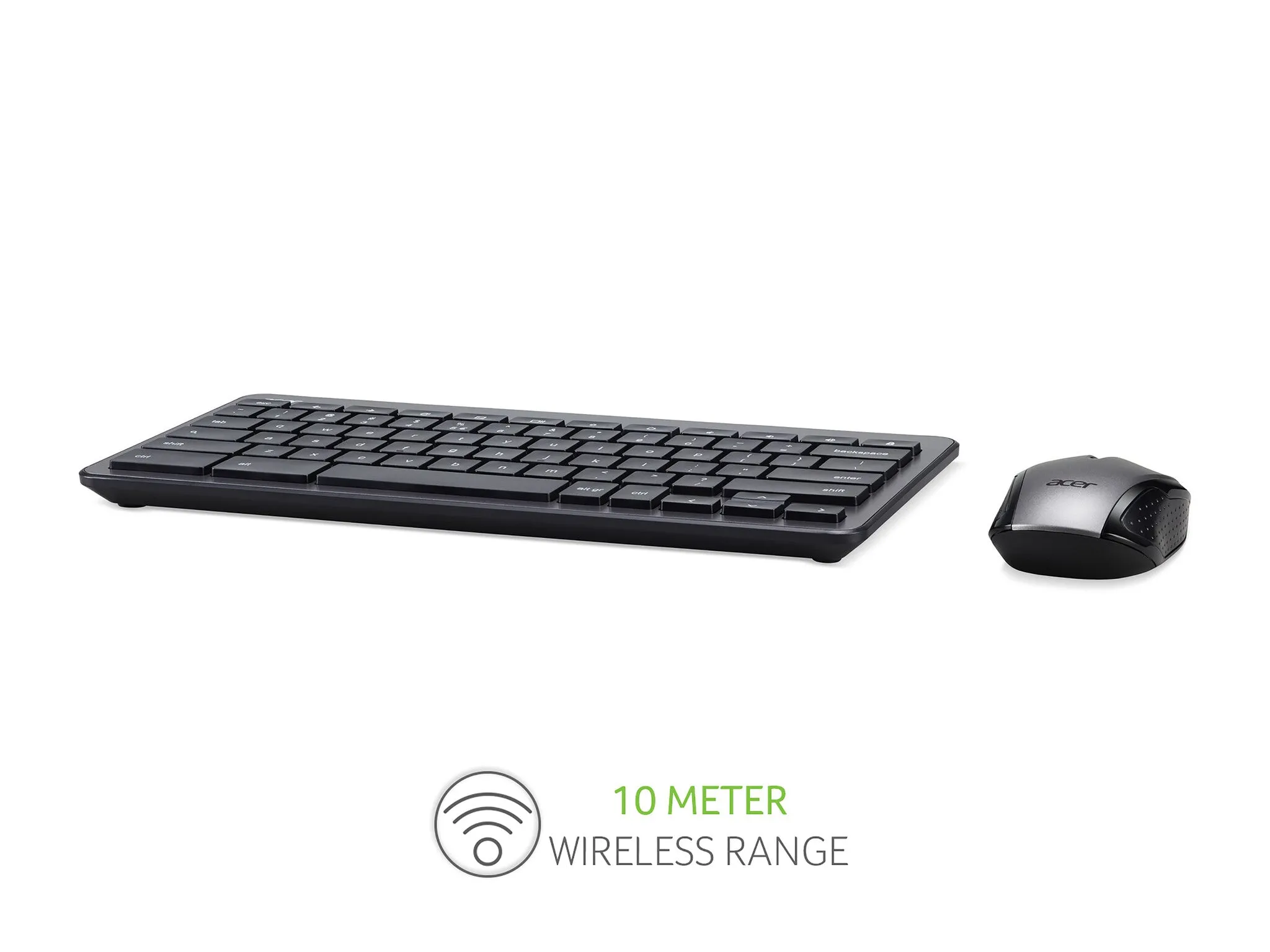 Acer Chrome Wireless Keyboard and Mouse Silver