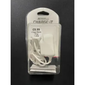 Advanced Accessories Charge-It C Type Mains Plug Phone Charger