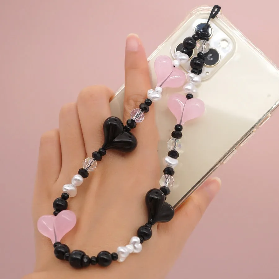 Aesthetic Hearts Beaded Phone Charm