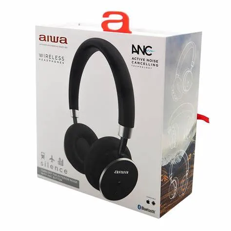 Aiwa Bluetooth Headphones with ANC, Black