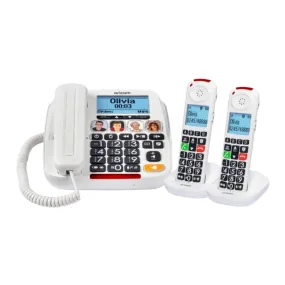 Amplified Big Button Phone & Handset with Answering Machine & Additional Cordless Handset