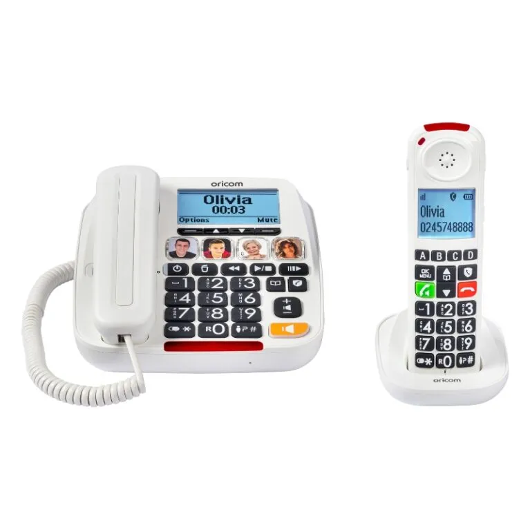 Amplified Big Button Phone & Handset with Answering Machine & Additional Cordless Handset