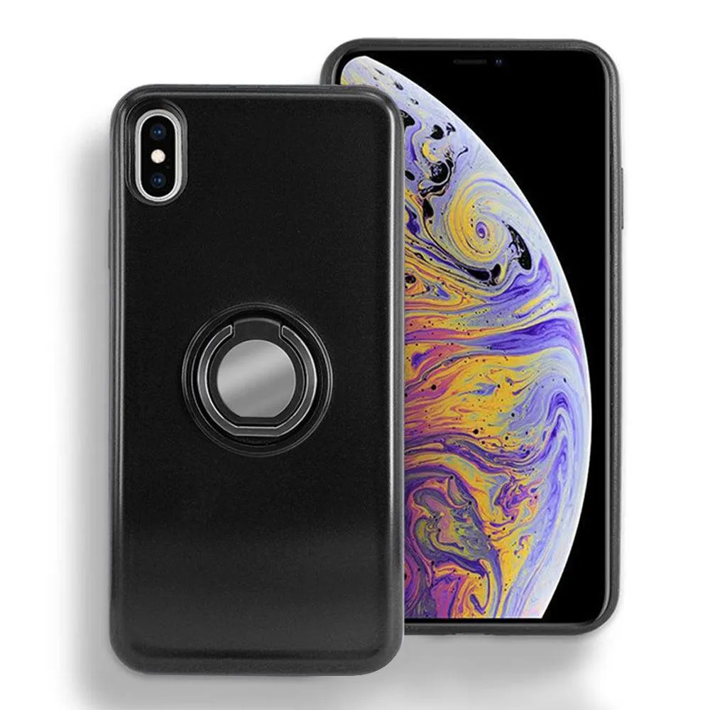 Apple iPhone XR 6.1 Shockproof Hybrid Magnetic Holder Ring Stand With Mirrored Card Slot Case by Modes