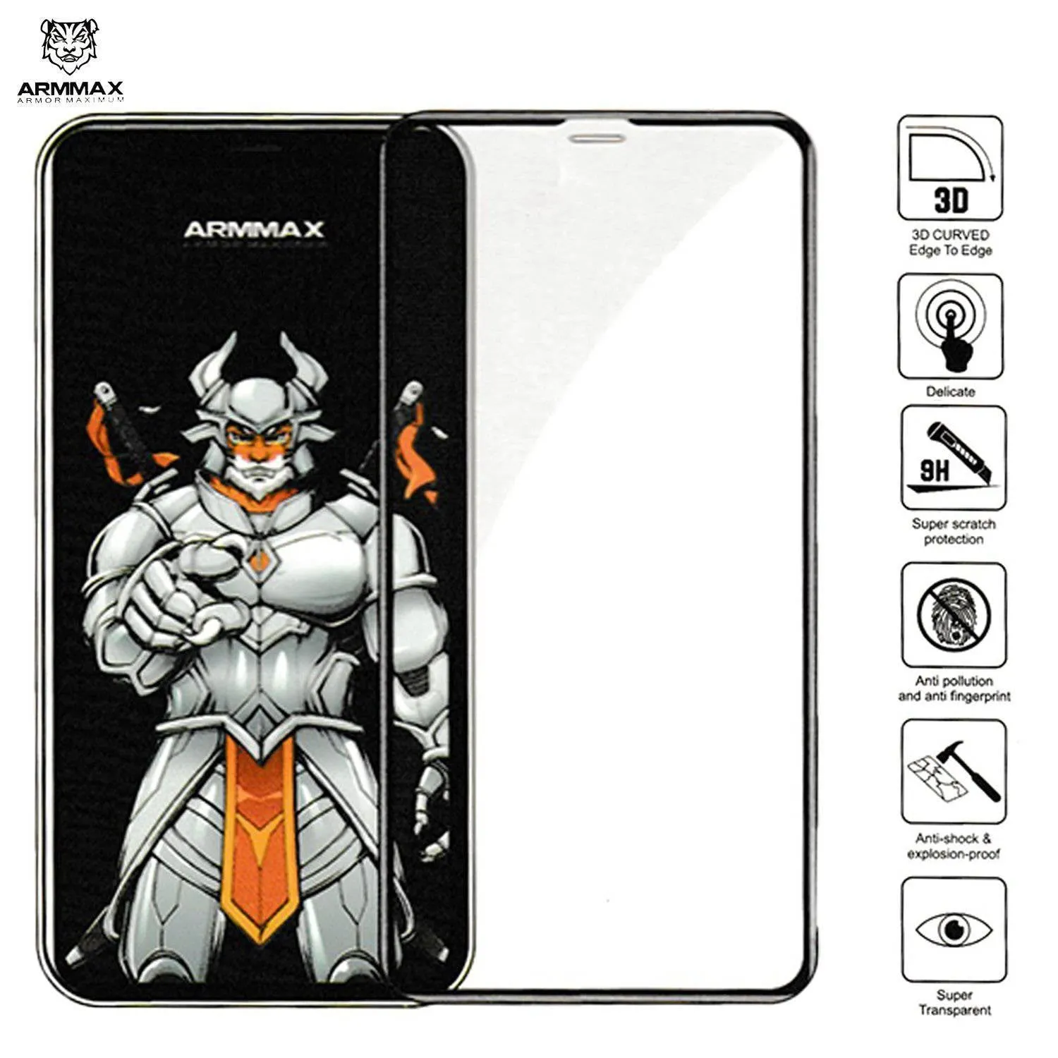 ARMMAX iPhone XS Silicone 3D Anti-Shock Tempered Screen Protector