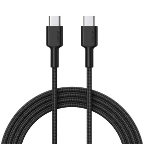 Aukey CD45 PD Nylon Braided USB Type-C To USB Type-C Charging Cable (Black, 0.9M)