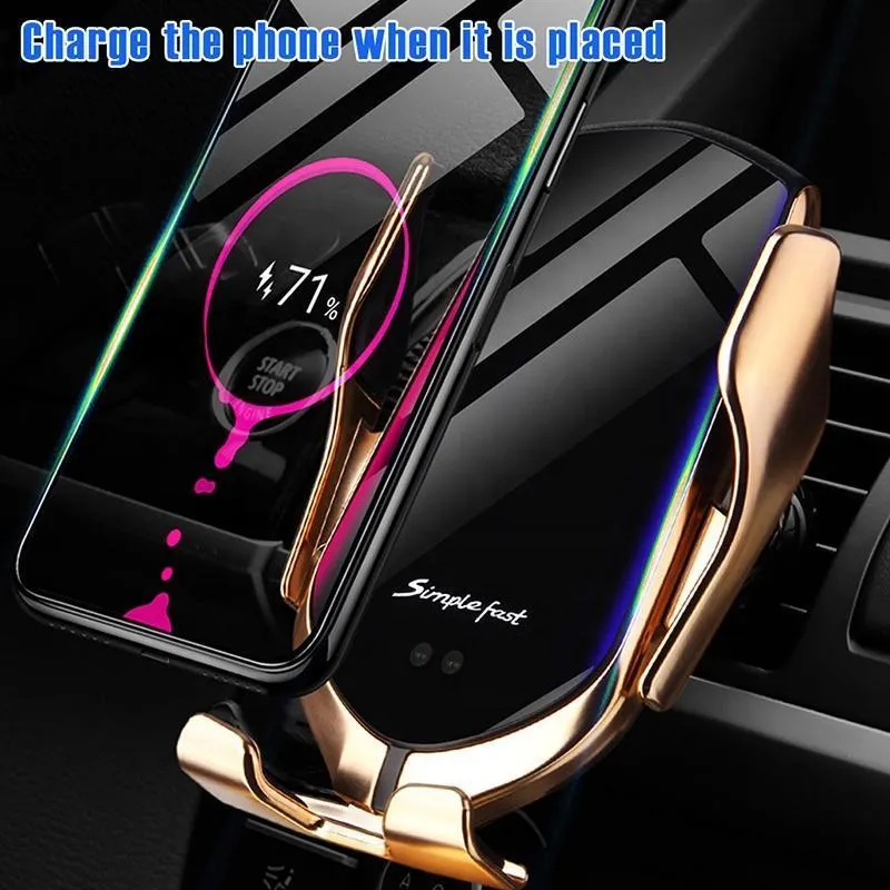 Automatic Clamping Wireless Charging Car Phone Holder