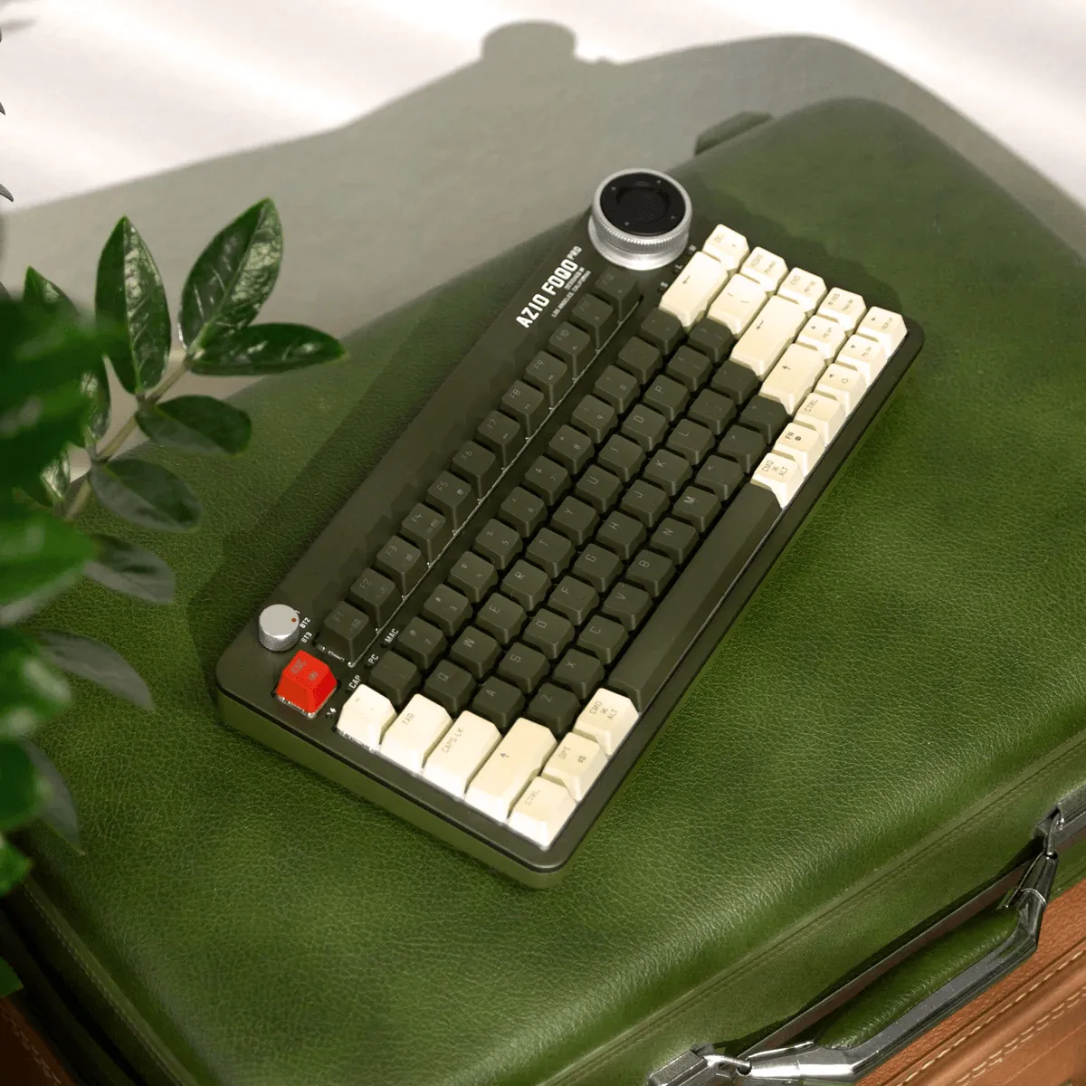 AZIO FOQO Mechanical TKL Keyboard Pro Wireless Hot-Swappable RGB Olive Green Dark