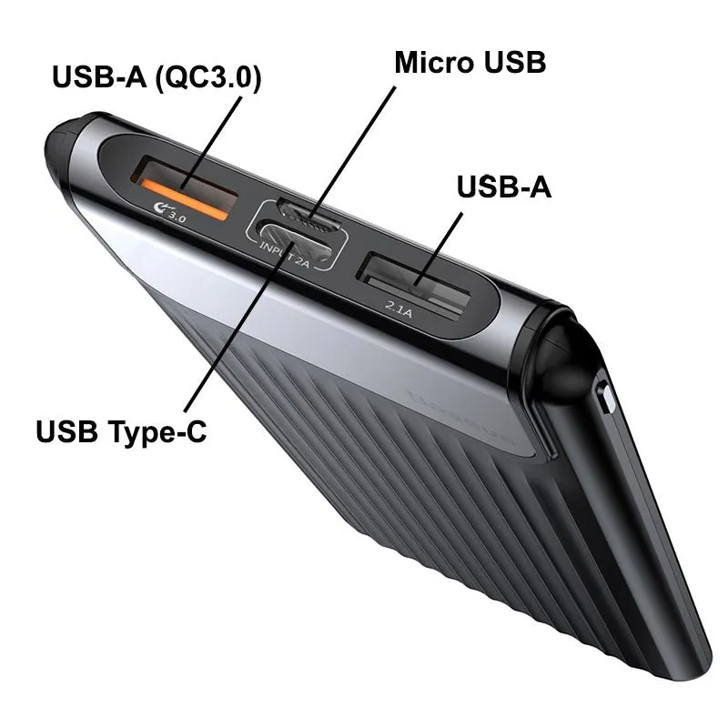 Baseus 10000 mAh Thin Digital Power Bank