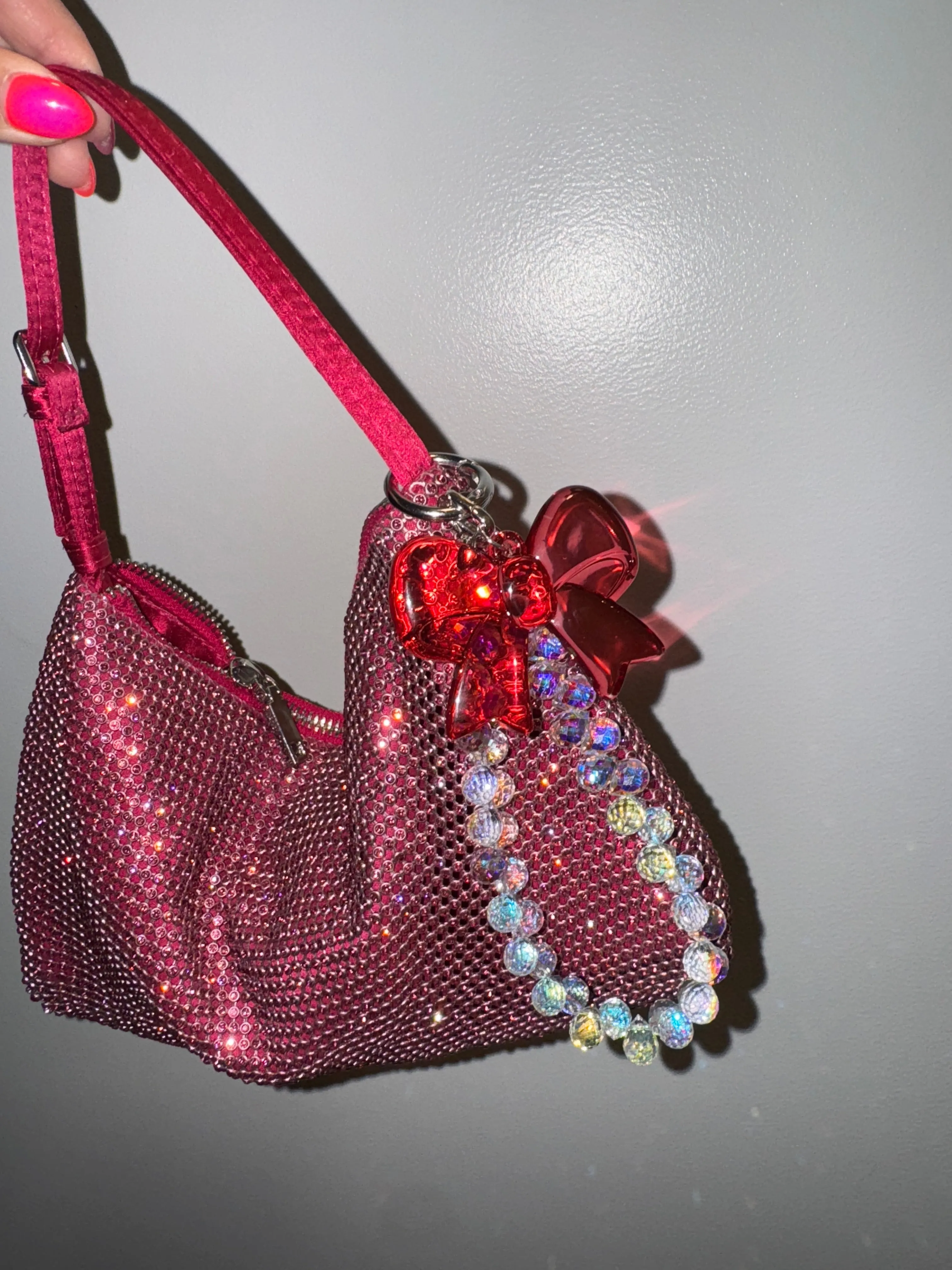 BIG BOW BLING PHONE STRAP KEYRING