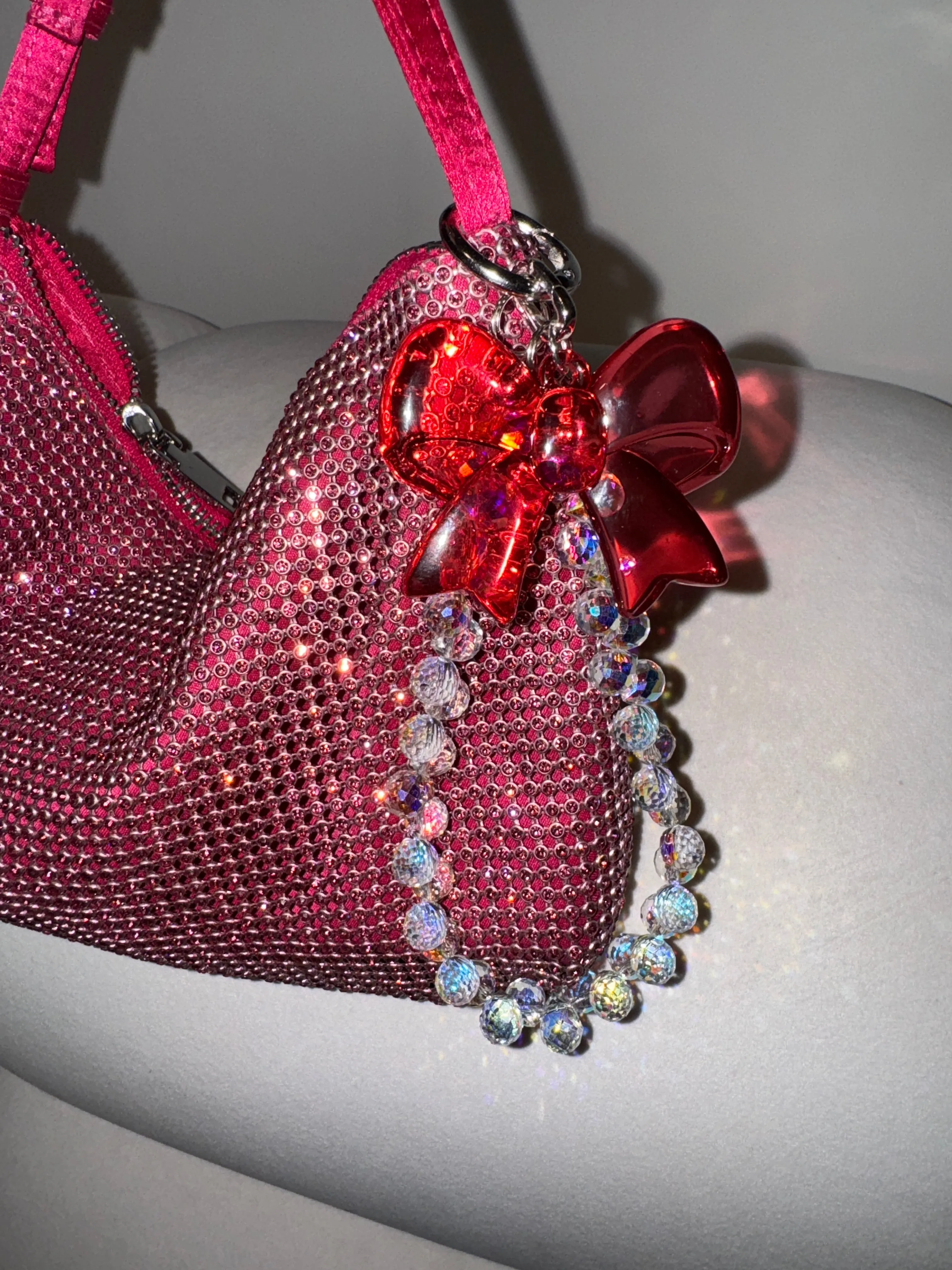 BIG BOW BLING PHONE STRAP KEYRING