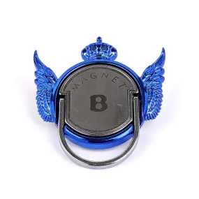 Blue Magnet Crown Wings Ring Phone Holder