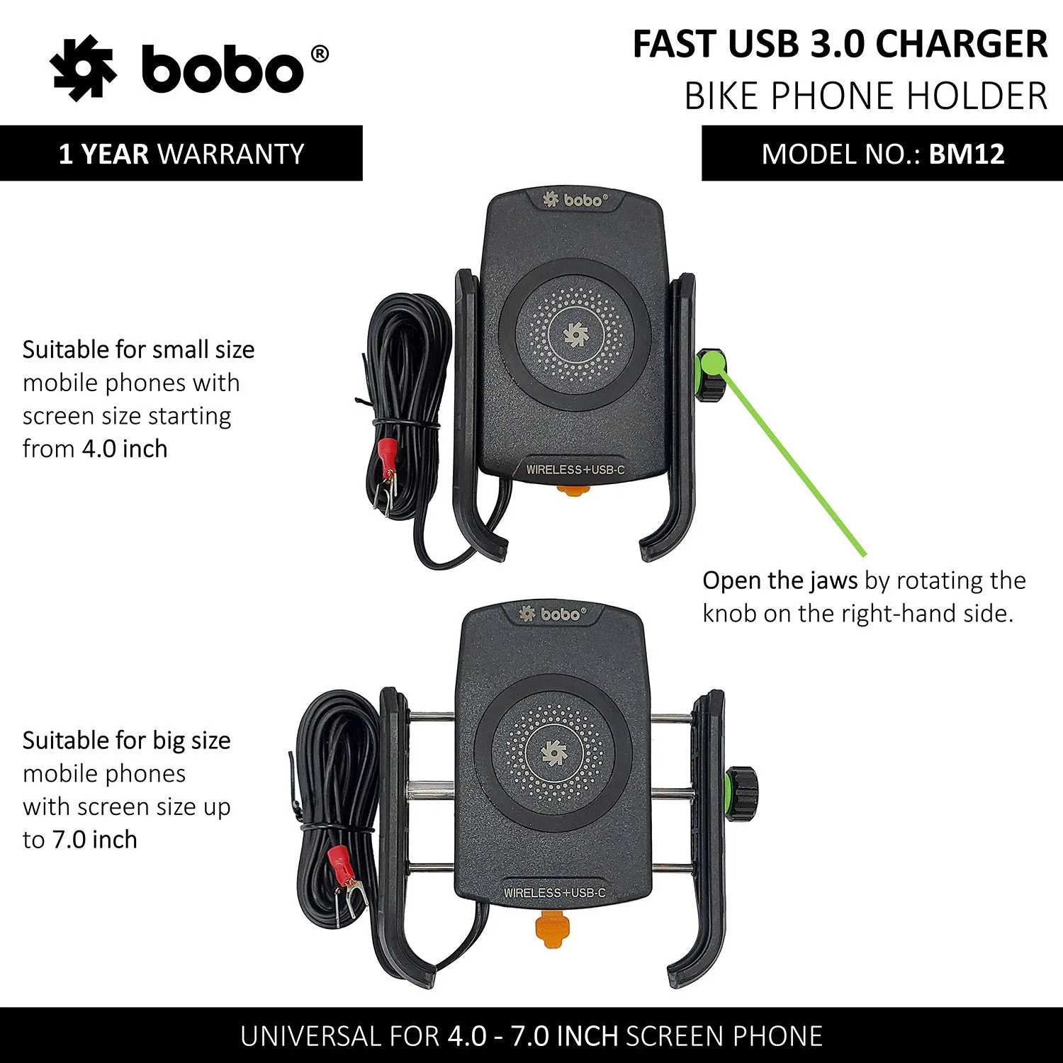 BM12 - Fast Wireless   USB-C Charger