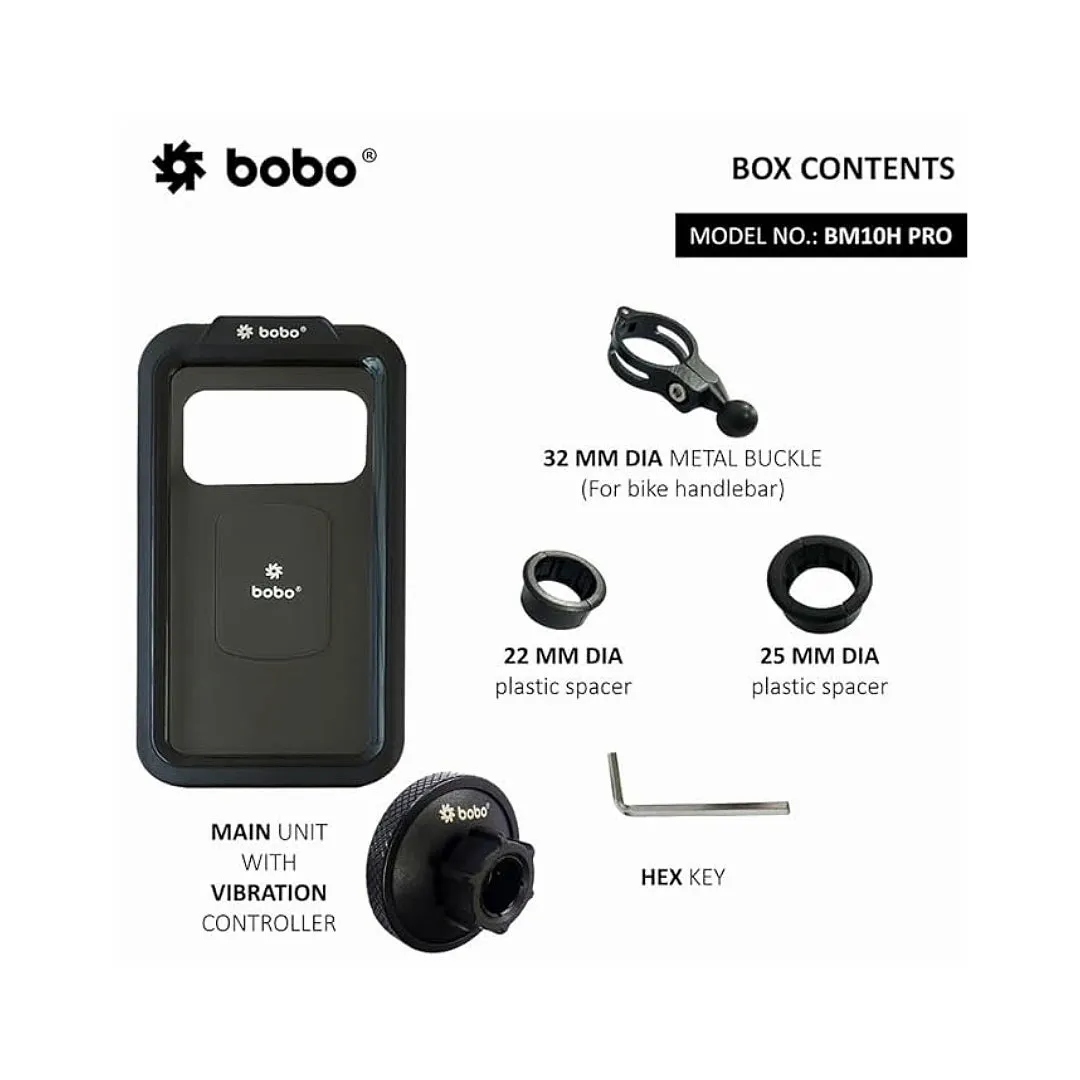 BOBO BM10H PRO Fully Waterproof Bike / Cycle Phone Holder with Vibration Controller Motorcycle Mobile Mount