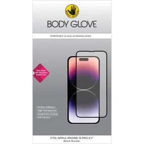 Body Glove Tempered Glass Screen Protector - Apple iPhone 15 Pro - BGSGFGTG-I15PRB