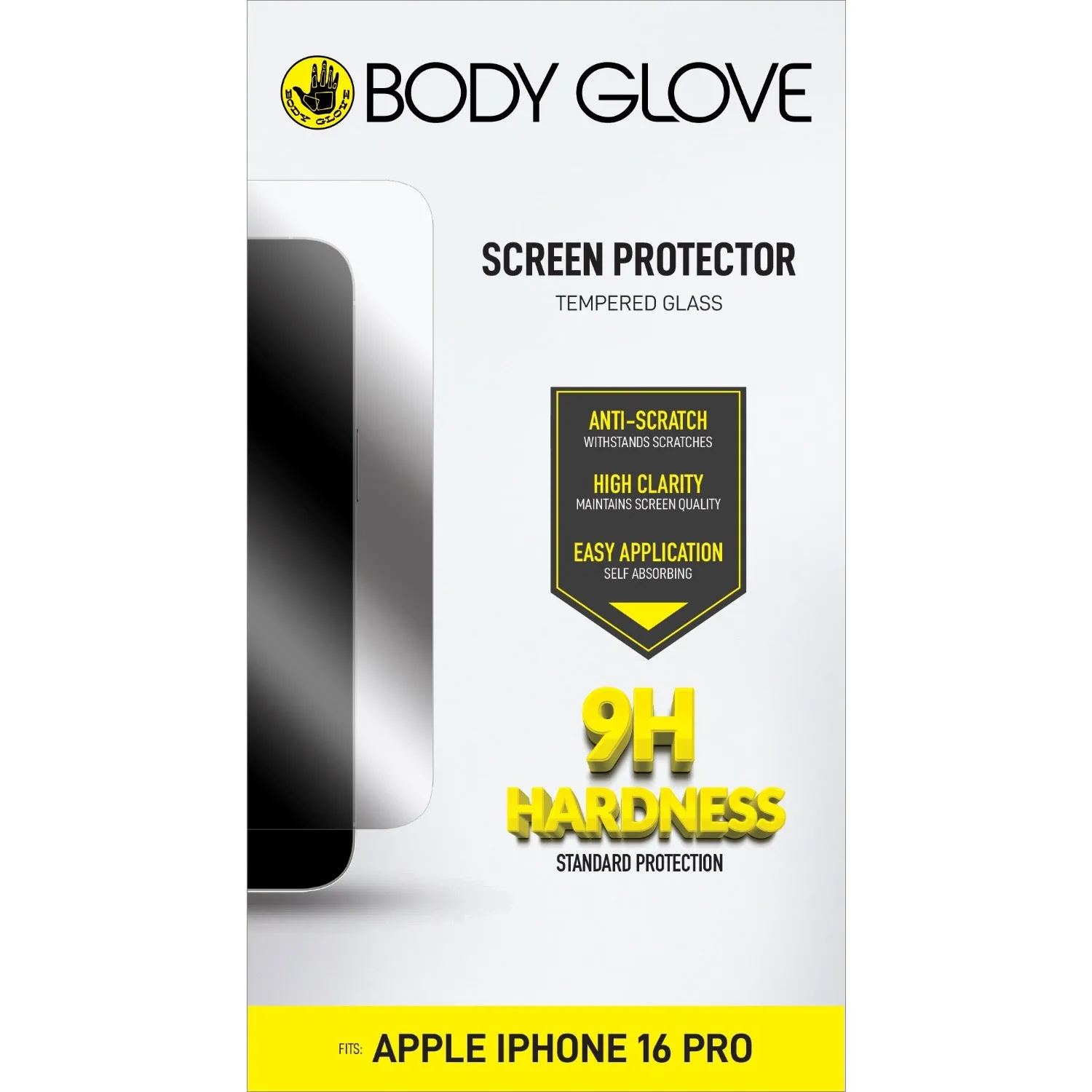 Body Glove Tempered Glass Screen Protector - Apple iPhone 16 Pro - Clear (BGSGFGTG-I16PR)