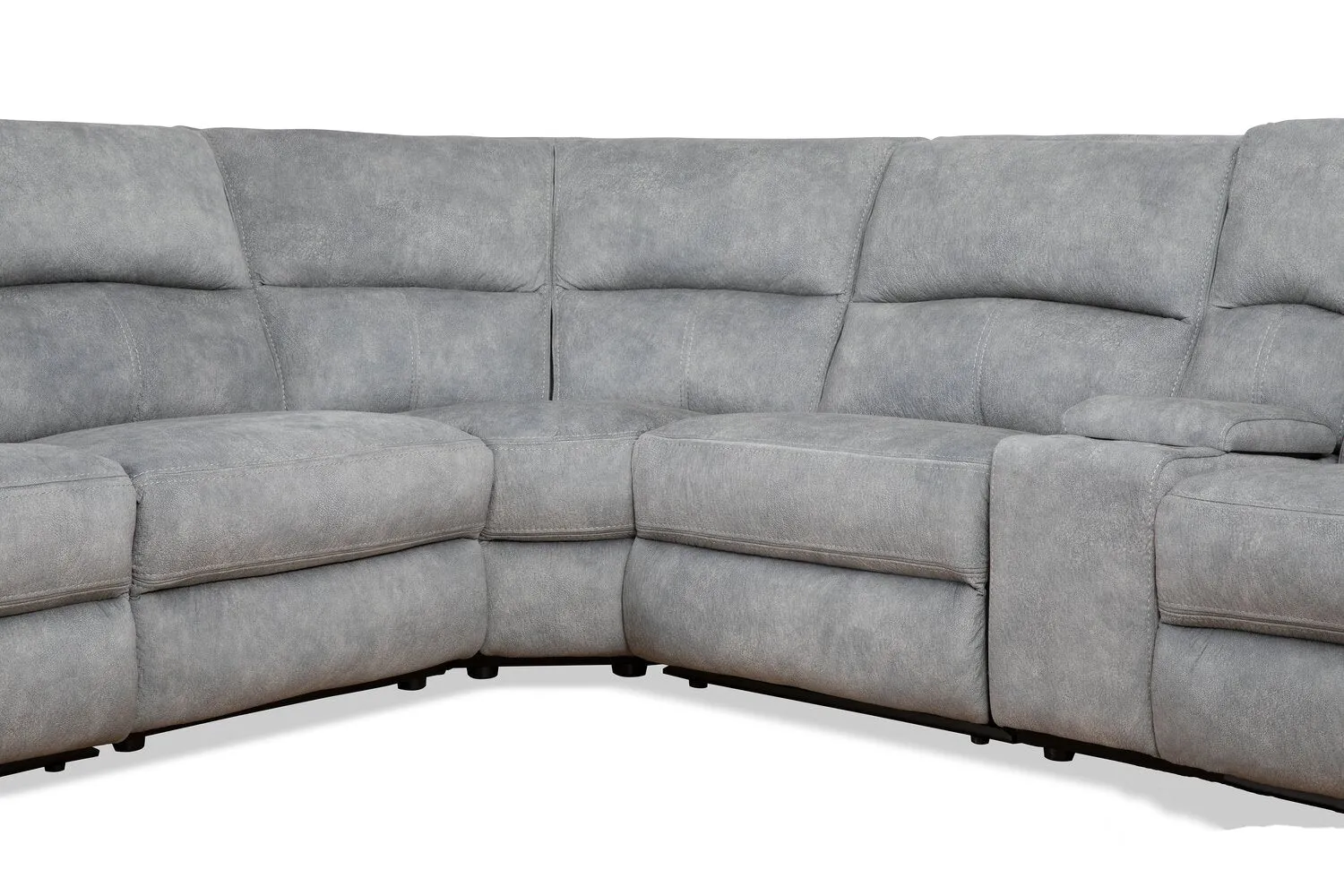 Burton Power Reclining Sectional Sofa with Power Headrest - Pebble Grey