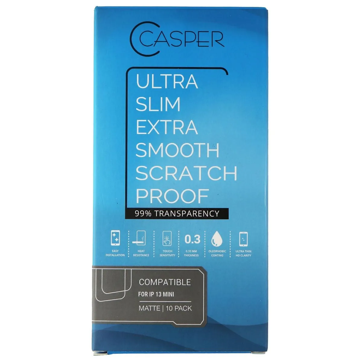 Casper Matte Ultra Slim Glass Screen Protector for Apple iPhone 13 - 10 Pack