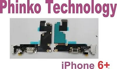 Charging Dock Port Connector Flex Cable Replacement iPhone 6  Plus 5.5 White