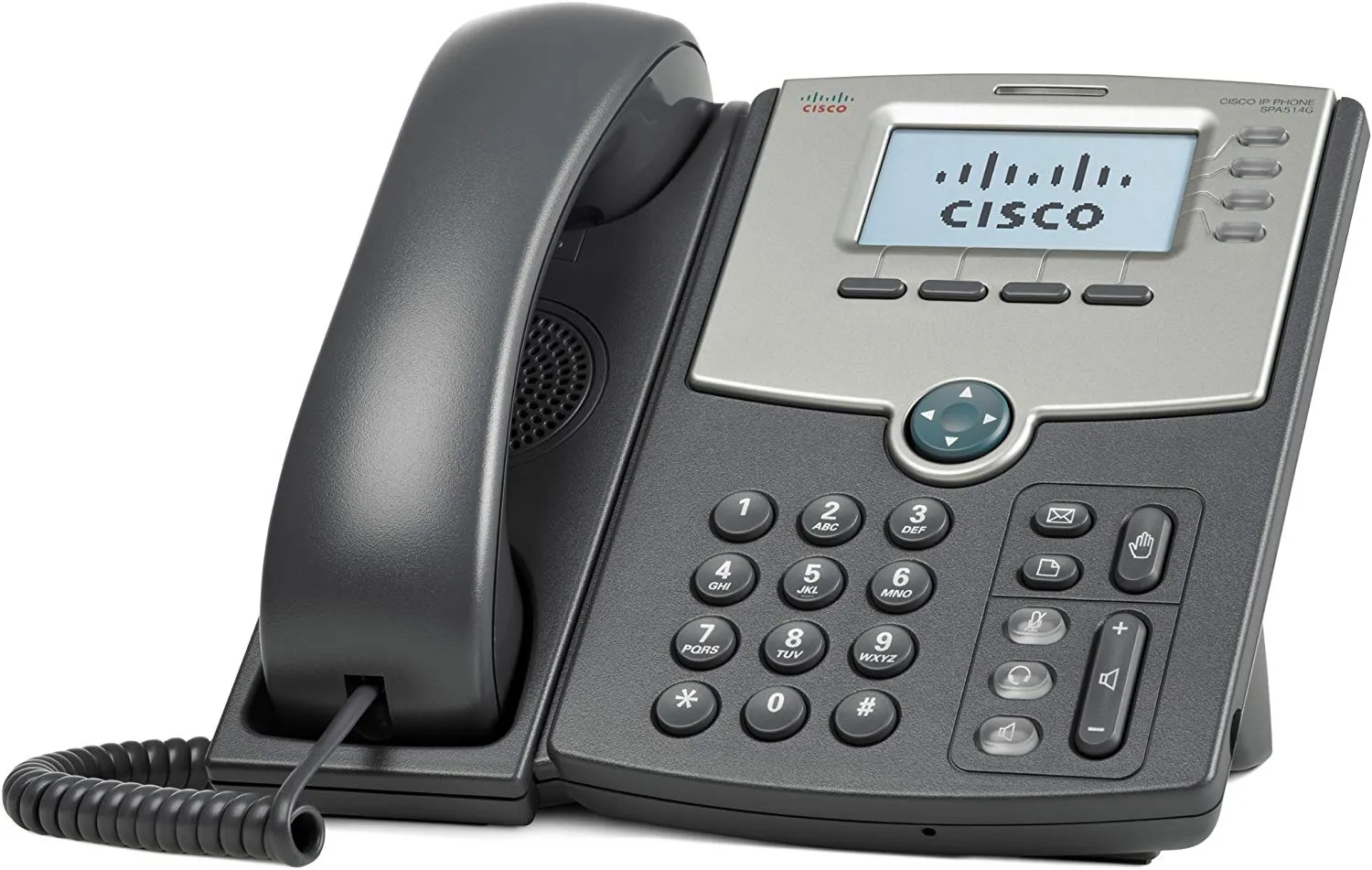 Cisco SPA 514G 4-Line IP Phone with Display, 4 x Total Line, VoIP, Caller ID, 2 x RJ-45, PoE Ports - SPA514G (Certified Refurbished)