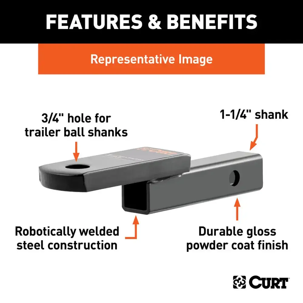 Curt Class 2 Ball Mount (1-1/4" Shank, 3,500 lbs., 3-1/4" Drop, 7-1/4" Long)