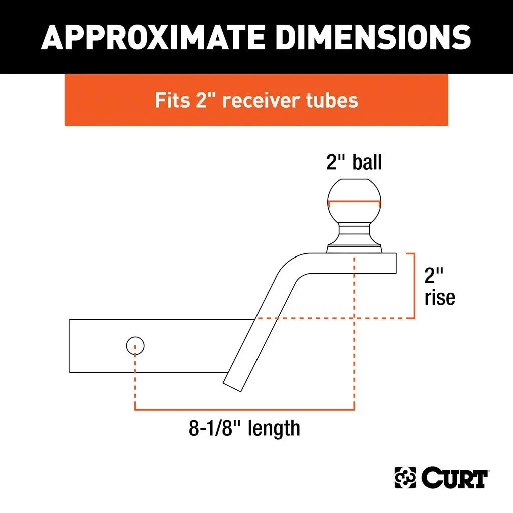 Curt Fusion 7.5k Hitch 2" Rise | 2" Shank | 2" Ball